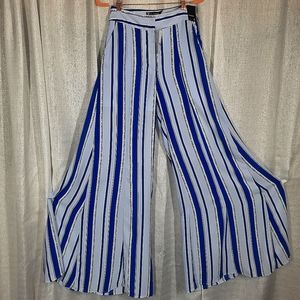 095 NYC 7th Avenue Design Studio Women Size 0 Tall Palazzo Pants Stretch Blue